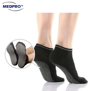 MEDPRO™ - Adults Anti-Slip Socks, Unisex, High Quality Cotton (Black)